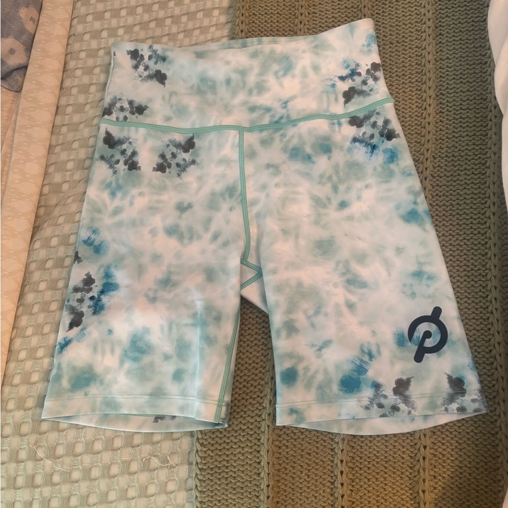 Peloton Blue Tie-Dye Athletic Shorts